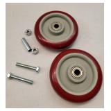 3-Inch Red Polyurethane Caster Wheel with Mounting Hardware