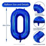 Dark Blue Number 10 Balloons, 10th Birthday Balloon, 40inch Laser Blue 10 Balloon Numbers, Large Self Inflating Foil Balloon, 10th Birthday Decorations for Birthday, 10 Anniversary Decorations