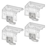 4 PCS Mounting Bracket with Metal Clip, Hidden Mounting Bracket Clips for 1" (25mm) Pleated Shades Cordless Blinds Headrail &Cordless Honeycomb"
