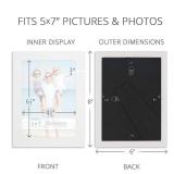 5x7 White Picture Frame - Sturdy Wood Composite Photo Frame - Sleek Design, Table Top or Wall Mount - Exclusives Collection