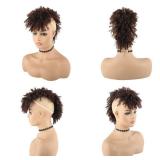 Synthetic Fauxhawk Hair Bun Ponytail with Bangs, 33##