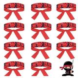 48 Pcs Red Karate Headbands - Party Decorations, Kids & Adult Favors, 2.9 Feet Long