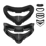 KIWI design Upgraded Face Cushion Fitness Accessories Compatible with Quest 2, with Facial Interface Leather Pad 2, Cloth Sports Pad, Glasses Spacer, and Lens Protector, Air-Circulation Design