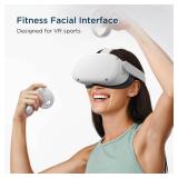 KIWI design Upgraded Face Cushion Fitness Accessories Compatible with Quest 2, with Facial Interface Leather Pad 2, Cloth Sports Pad, Glasses Spacer, and Lens Protector, Air-Circulation Design