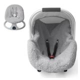 Infant Car Seat Liner, Winter Car Seat Cover Baby, Plush Fleece Carseat Cover for Cold Weather, Newborn Car Seat Replacement Liner, Warm Baby Carrier Cover Protective Insert for 3 or 5 Point System