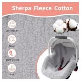 Infant Car Seat Liner, Winter Car Seat Cover Baby, Plush Fleece Carseat Cover for Cold Weather, Newborn Car Seat Replacement Liner, Warm Baby Carrier Cover Protective Insert for 3 or 5 Point System
