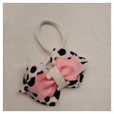 Baby Bow Headband, Cute Baby Hair Bow Elastic Hairband Bow Hair Accessories for Newborn Baby Girls Toddlers 1st First Birthday Party Decorations Photo Props (Cow Print)