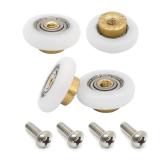 4PCS Shower Door Rollers Runners Wheels Replacement Part Bathroom Glass Door Runner Sliding Shower Door Roller Wheel,19MM