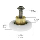 4PCS Shower Door Rollers Runners Wheels Replacement Part Bathroom Glass Door Runner Sliding Shower Door Roller Wheel,19MM