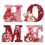 4 Pcs Valentine Wood Home Sign Valentine Wall Decor Valentine Rustic Theme Wall Sign for Home Letters Hanging Wall Decor Art Signs Wooden Wall Art for Living Room Kitchen Bedroom Decor (O has come apa