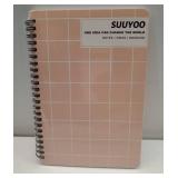 1 Pc Girls Pink Notebooks, Lined Spiral Journal for Women, A5 Rose Gold Notepad, Wide Ruled, Marble Cover, for Work School Office