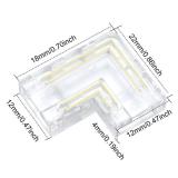 LightingWill RGB LED Connectors 4Pin 10mm, 10 PCS L Shape Connector Transparent Solderless, Right Angle Corner LED Tape Light Connector, 4 Conductor No Dark Area for COB Multicolor LED Strips