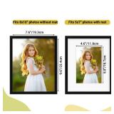 8x10 Picture Frame, Display Pictures 5x7 with Mat or 8x10 Without Mat, Wall Hanging or Tabletop Photo Frame with Shatter Resistant Plexiglass, Black, 1 Pack ( no glass)