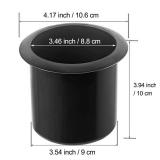 2 Pcs Plastic Black Cup Holder, Recliner-Handles Replacement Cup Holder Insert for Sofa Boat Couch Recliner Poker Table (Bottom: 3.54", Top: 4.17", Height: 3.94")