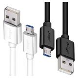 Micro USB Cable,2Pack extra Long Android Charger Cable 10Ft 6Ft, enduringFast Phone Charger Cord Android USB Charging Cable Fit for Samsung Galaxy S7 S6 S7 edge S5,Note 5 4,LG G4,HTC,PS4,Camera,MP3