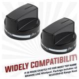 W10339442 Whirlpool Stove Knobs Cooktop Surface Burner Control Knobs Black Compatible with Whirlpool Gas Range/Stove/Oven - Repalces: W10339442, WPW10339442VP, 2311008, AP6019877 (2 Pack)