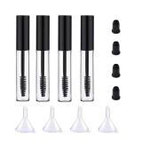 4 Pack empty Mascara Tube with eyelash Wand, ForSewian10ml Premium eyelash Cream Container Bottle with Mini Funnels and Leak Stoppers (black) - Retail: $6