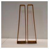 Osring 12 Inch Trapezoid Furniture Legs 2pcs, Solid Steel Furniture Hairpin Leg for Side Table, TV Stand and Cabinet, Gold
