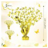 Table Decorations Rainbow Unicorns Metallic Gleam Foil Spray Centerpieces Unicorn Model Branches Leaf Glitter Plastic Spray Table Centerpieces for Party Birthdays(3 Pcs, Butterfly)