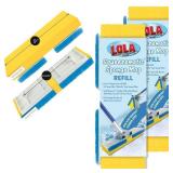Lola Products Squeeze Matic Butterfly Sponge Mop Refill, 9", Replacement Head, Floor Cleaning, Comparable w/Quickie Type S Sponge Mop Refill, 2 Pack"