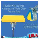 Lola Products Squeeze Matic Butterfly Sponge Mop Refill, 9", Replacement Head, Floor Cleaning, Comparable w/Quickie Type S Sponge Mop Refill, 2 Pack"