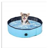 Ringling Dog Pool, Foldable Dog Swimming Pool Collapsible Pet Bathtub for Pets Cats 39"x12"(Blue M)"
