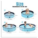 Ringling Dog Pool, Foldable Dog Swimming Pool Collapsible Pet Bathtub for Pets Cats 39"x12"(Blue M)"