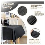 Fixwal 16 Pack Black Plastic Tablecloth Disposable Table Cloth 54" x 108" Plastic Table Cover Premium Rectangle Tablecloths for Baby Shower Engagement Halloween Wedding"