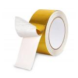 Aluminized Fiberglass Heat Shield Tape Self Adhesive Fiberglass Thermal Insulation Tape Heat Reflective Tape Heat Resistant Tape Heat Barrier for Air Dryer Vent, AC/Heating Unit, Hose and Pipe Intake