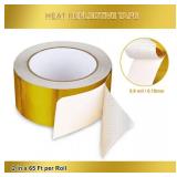 Aluminized Fiberglass Heat Shield Tape Self Adhesive Fiberglass Thermal Insulation Tape Heat Reflective Tape Heat Resistant Tape Heat Barrier for Air Dryer Vent, AC/Heating Unit, Hose and Pipe Intake