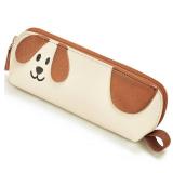 3D Dog Pencil Pouch -Cute Pencil Case - Durable TPU, Waterproof, Spacious School Supply Organizer for Kids, Teens, and Artists (White)