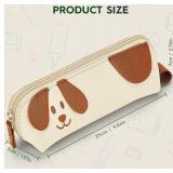 3D Dog Pencil Pouch -Cute Pencil Case - Durable TPU, Waterproof, Spacious School Supply Organizer for Kids, Teens, and Artists (White)