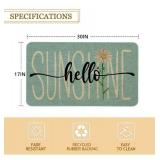 Roszwtit Spring Summer Door Mat 30 X 17 Inch Hello Sunshine Daisy Doormat Indoor Outdoor Entrance Floor Rug Non Slip Spring Summer Decor Rubber Mats