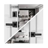 NCL Privacy Interior Door Handle, Black Door Knobs for Bathroom and Bedroom, Thumb Turn Keyless Door Levers Reversible