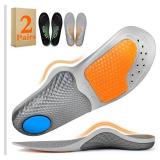 2Pairs,Insoles Men Work Boots Standing All Day High Arch Heavy Duty Support Flat Feet Orthopedic Insoles for 220+lbs Work Insoles Relief Plantar Fasciitis Heel Pain (Black&Grey)  Size: S | Men 7-8 / W