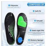 2Pairs,Insoles Men Work Boots Standing All Day High Arch Heavy Duty Support Flat Feet Orthopedic Insoles for 220+lbs Work Insoles Relief Plantar Fasciitis Heel Pain (Black&Grey)  Size: S | Men 7-8 / W