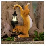 Garden Statue Dog Outdoor Decor,Outdoor Solar Dogs Decor Light,Solar Dog Statues for Garden Decorations, Patio,Porch,Balcony,Yard,Lawn