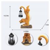 Garden Statue Dog Outdoor Decor,Outdoor Solar Dogs Decor Light,Solar Dog Statues for Garden Decorations, Patio,Porch,Balcony,Yard,Lawn
