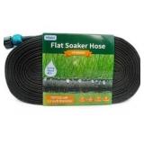 Flat Soaker Hose 75 FT for Garden Beds, 75Ft 1/2" Linkable Consistent Drip Irrigation Hose Save 80% Water Leakproof Heavy Duty Double Layer Sprinkler Hose"