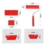 Wood Graining Tool, Soft Rubber Wood Grain Tool Set Wood Grain Painting Tool Texture Paint Tool with Handle DIY Rubber Graining Tool for DIY Wall Room Art Decoration (Red-5PCS)