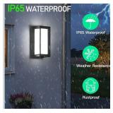 24W Outdoor Wall Light Fixtures, Exterior IP65 Waterproof LED Lantern, Black Porch Lights with Double Lampshades, 3000LM 3000K Sconces Wall Mount, Modern Wall Lamps for Garage Front Door Garden