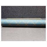 Decorative Teal and Gold Wallpaper Roll 18" wide