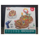 Bear Design Electric Screw Puzzle Set with Power Drill - Retail: $25