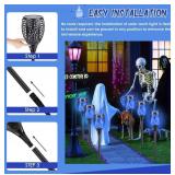Upgraded Larger Solar Lights Outdoor, 6 Pack Flickering Flame Solar Torch Lights with Super Larger Size for Halloween Decor, Waterproof Solar Powered Outdoor Halloween Light for Yard Pathway (Blue)