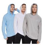 UPF 50+ Fishing Shirts for Men Long Sleeve UV Sun Protection Hoodie with Mask/Non-Mask Outdoor Hiking Shirts3 Pack Size XXL
