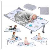 FUNSTAR Airplane seat Extender for Kids, Toddler Airplane Bed with Blanket, Airplane Travel Essentials, Durable and Comfortable Baby Portable Airplane Bed Flight Footbed (White).