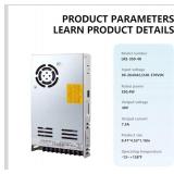 LRS-350-48 48V 7.3A 350W Industrial Switching Power Supply, 90-264VAC Input, 89% Efficiency, Short Circuit/Overload Protection