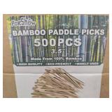 Bamboo Paddle Picks - 500 Count Pack