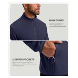 G Gradual Mens Quarter Zip Pullover Fleece with 2 Zipper Pockets Long Sleeve Golf Shirt Winter Athletic Sweater LightweightSize XL