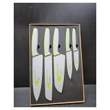 5PCS Professional Kitchen Chef Knife Set with Blade Guards Sharp for Meat Cutting Home Cooking